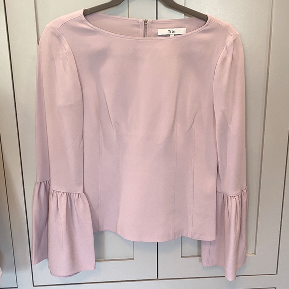 Tibi Crepe Bell Sleeve Blouse | 0 - Picture 1 of 7